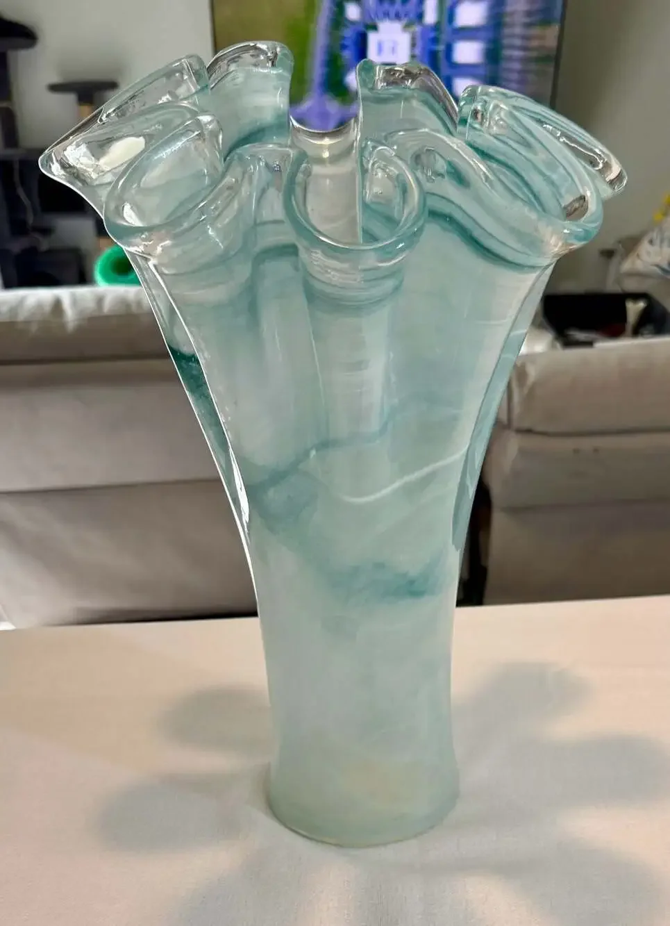 1960s Astonishing Murano Blue Vase By Ca Dei Vetrai. Made in Italy at